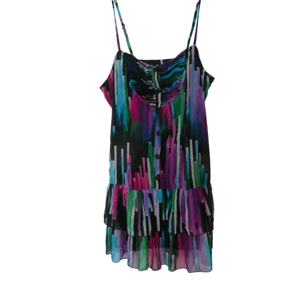 Janette Plus Camisole Top Ruffles Multicolored Adjustable Straps Size 1XL